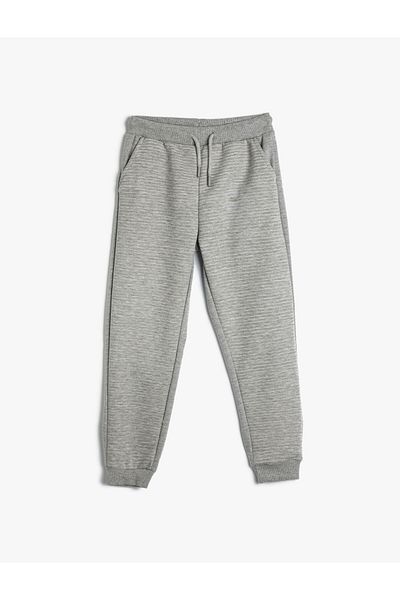 Koton Jogger-Jogginghose mit Tasche und Bindegürtel aus strukturierter Baumwolle