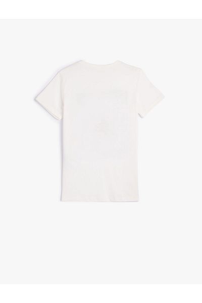 Koton T-Shirt Kurzarm Rundhals Camouflage Print Detaillierte Baumwolle