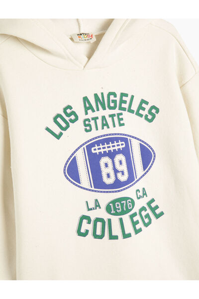 Koton Mikina s kapucí College potištěná stuha s dlouhým rukávem