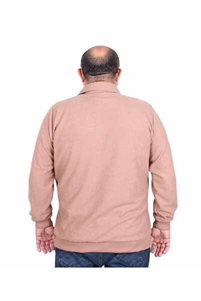 MocGrande Мъжки суитшърт с поло яка голям размер - Flota Pocket 24407 S.COFFEE