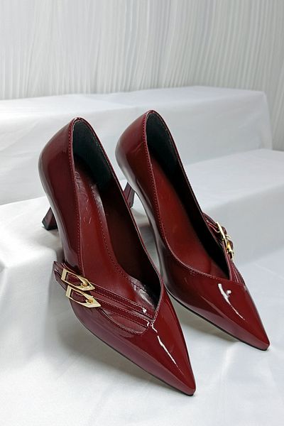 Everest Pantofi cu toc stiletto din piele neagră de damă