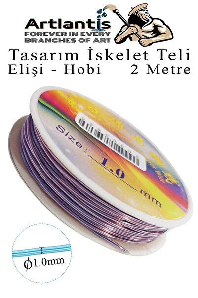Artlantis Renkli Tel Tasarım İskelet Teli 1.0mm 2 Metre 1 Adet Elişi Hobi El ...