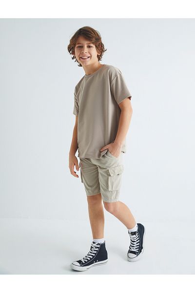 Koton Cargo-Shorts, Taillenband, Seitentaschen, Baumwolle
