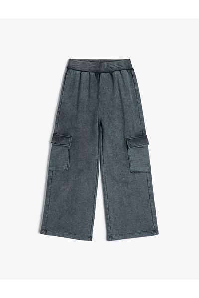 Koton Pantaloni cargo din bumbac cu picioare late
