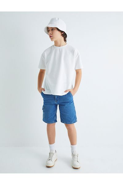 Koton Denim Shorts Cargo Pocket Cotton