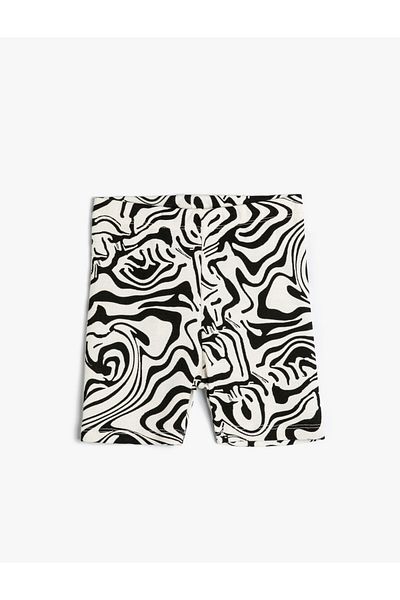 Koton Colanți scurti cu model abstract din bumbac cu talie elastică