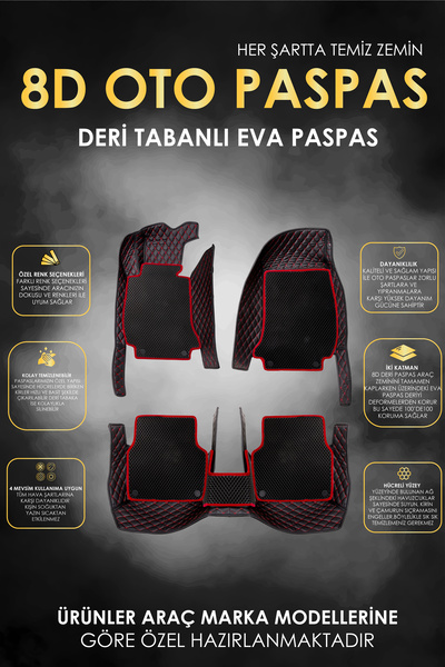 stiloto FİAT EGEA (2014-2024)  Uyumlu Özel Dikim 2 Katmanlı Deri+Eva 8D Havuz...