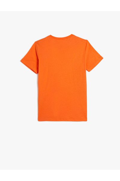Koton T-Shirt Short Sleeve Slogan Printed Cotton