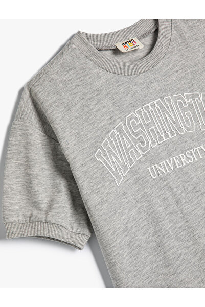 Koton T-Shirt Washington City Printed Short Sleeve Crew Neck