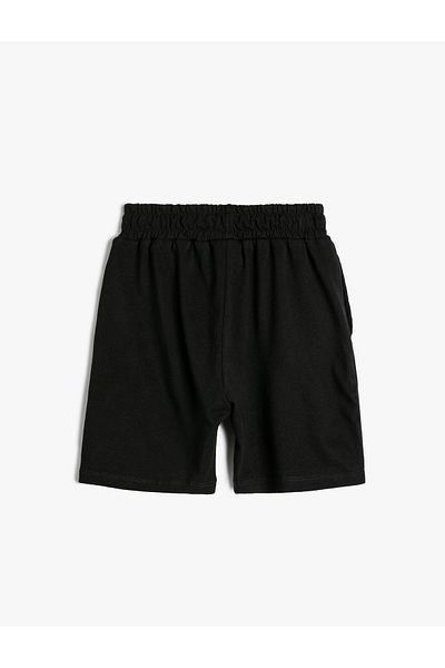 Koton Cotton Shorts with Pockets, Elastic Waist and Tie