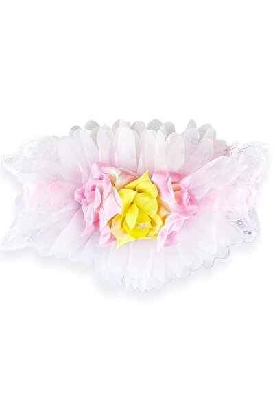 little Luv Bandă de păr pentru copii/bebe cu flori de culoare roz