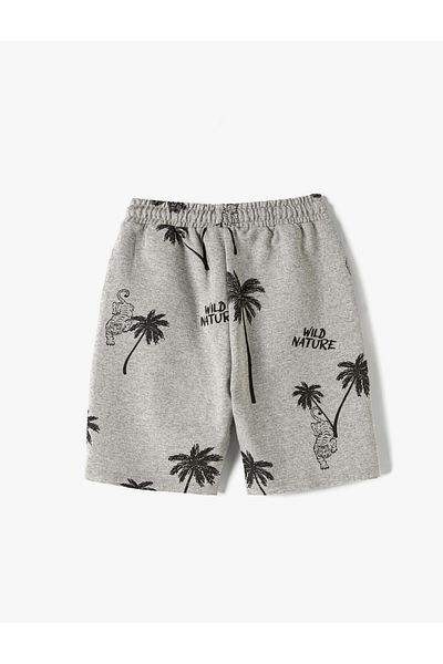 Koton Shorts Tiger Print Detailed Pocket Tie Waist