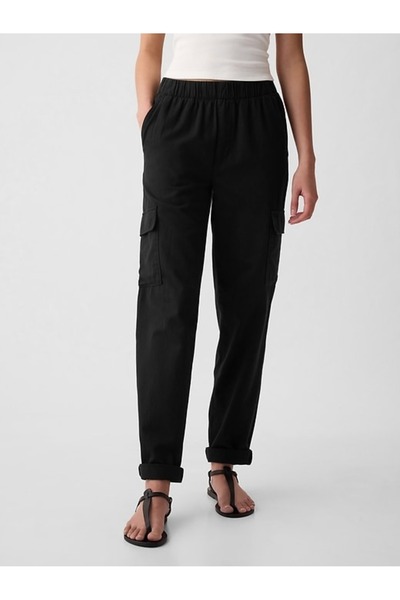 GAP Kadın Siyah Twill Kargo Pantolon