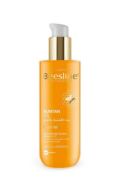 Beesline زيت وجه و جسم صن تان زيت للإسمرار بالجزر أصفر 200ملليلتر