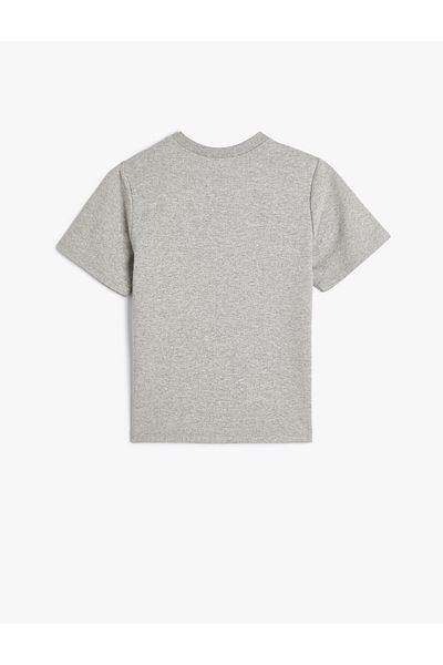 Koton T-Shirt Σλόγκαν με στάμπα κοντομάνικο λαιμόκοψη