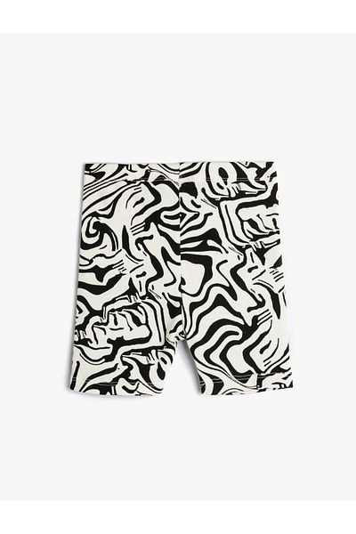 Koton Colanți scurti cu model abstract din bumbac cu talie elastică