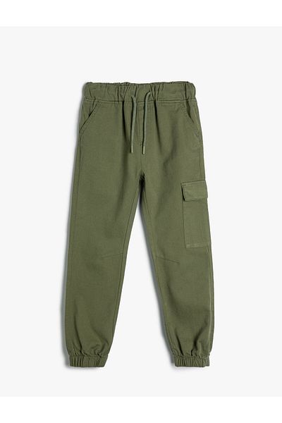 Koton Cargo Jogger Pants with Pockets - Waist Tied