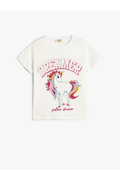 Koton Unicorn T-Shirt Short Sleeve Crew Neck Cotton