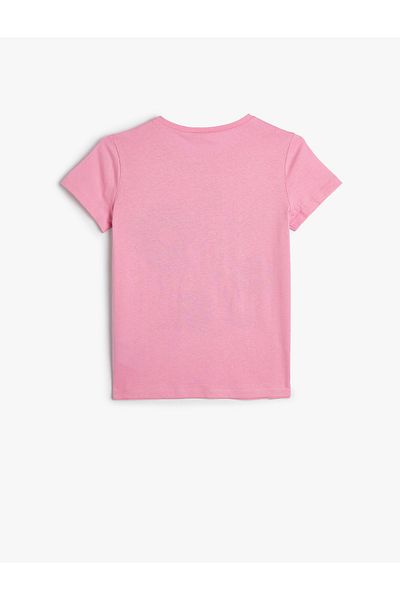 Koton Tricou Imprimat Floral mânecă scurtă Decolteu Crew Bumbac