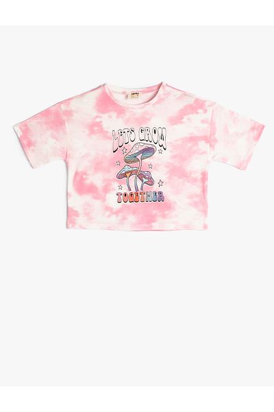 Koton Tricou oversize din bumbac - model Tie Dye, mânecă scurtă, decolteu