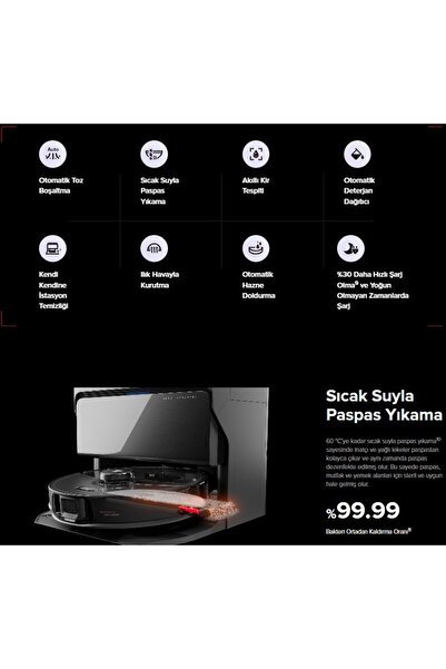 Roborock Kendi Kendine İstasyon Temizliği Sıcak Havayla Kurutma S8 Maxv Ultra Kablosuz Akıllı Robot Süpürge