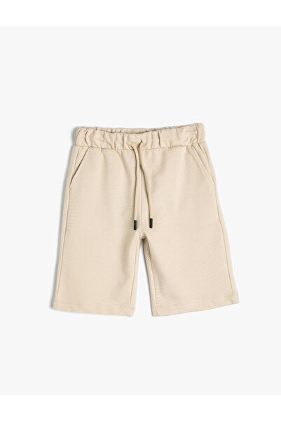 Koton Σορτς Basic με υφή - Δέσιμο στη μέση