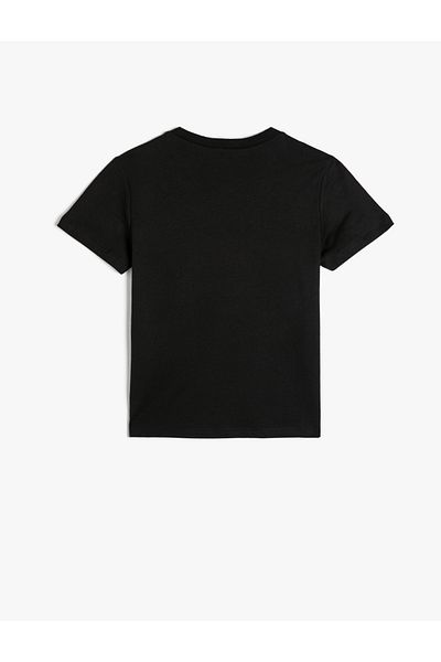 Koton Cotton Short Sleeve T-Shirt - Crew Neck, Slogan Printed