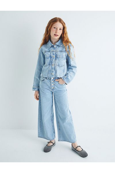 Koton Jeans mit weitem Bein und Taschendetail aus Baumwolle – Jeans mit weitem Bein