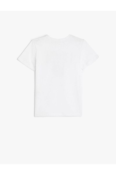 Koton Βαμβακερό κοντομάνικο μπλουζάκι - Crew Neck, Slogan Printed