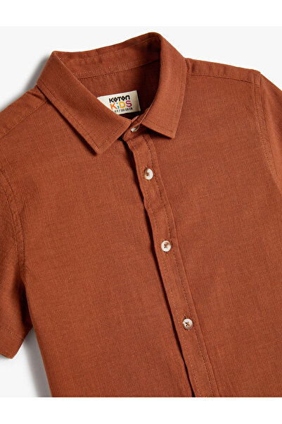 Koton Basic Shirt Short Sleeve Classic Collar Cotton