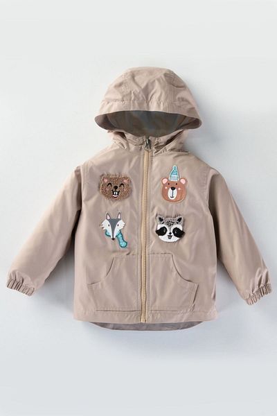 MDM Panda Bear Print Cotton Lined Raincoat Coat for Baby Girls Boys - Hooded and Pocketed