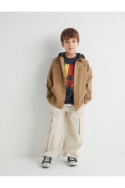 Koton Kalhoty Jogger Cargo Bavlna s kravatou v pase