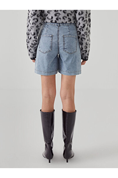 LC Waikiki Blue Standard Fit Women's Jean Shorts