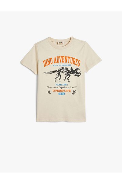 Koton Dinosaur T-Shirt Short Sleeve Crew Neck Cotton
