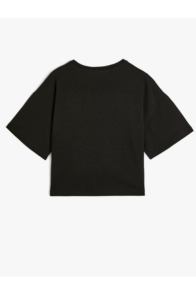 Koton T-Shirt Short Sleeve Crew Neck Cotton Slogan Printed