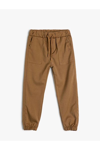 Koton Cargo Jogger Pants with Pockets and Tie Waist