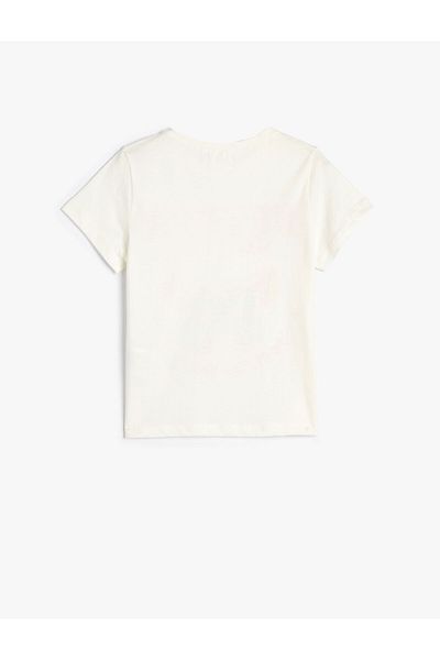 Koton T-Shirt Short Sleeve Crew Neck Butterfly Printed Cotton
