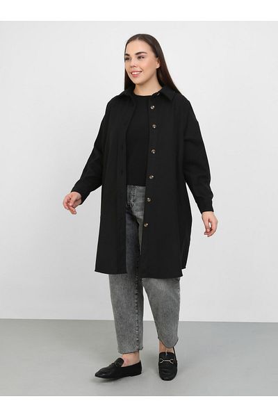 ALİA Jachetă oversize cu model de mărime mare - neagră - Alia