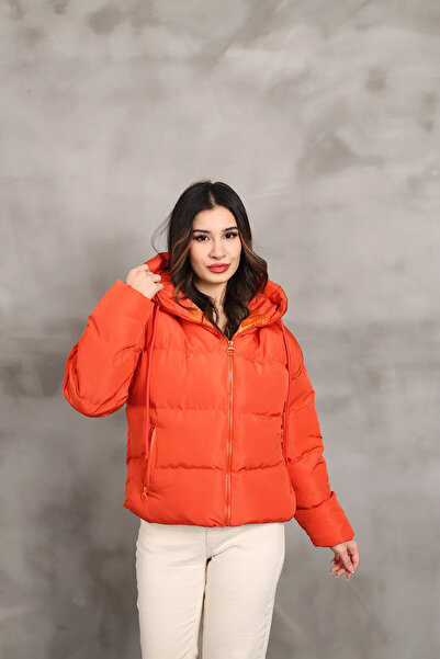 Avakado Kadın Kapüşonlu Şişme mont