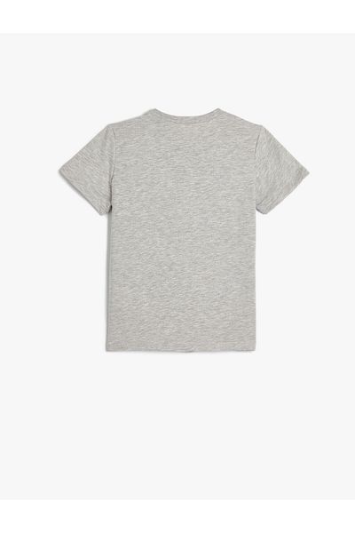 Koton T-Shirt mit Fußball-Aufdruck – kurzärmlig, Rundhalsausschnitt