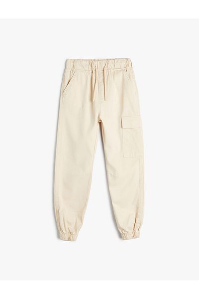 Koton Cargo Jogger Pants with Pockets - Waist Tied