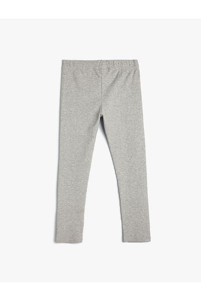 Koton Ribbed Leggings Cotton Standard Waist Tight Fit