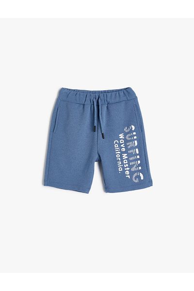 Koton Shorts Surf Printed Cotton Tie Waist
