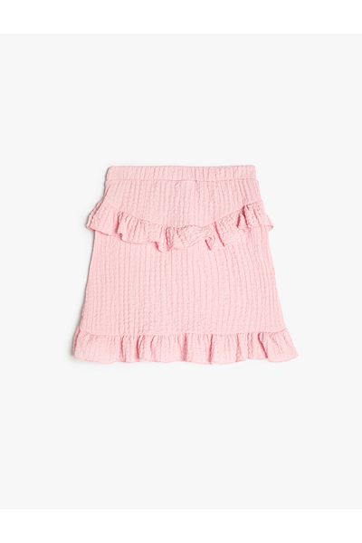 Koton Skirt Ruffle Detailed Elastic Waist Textured
