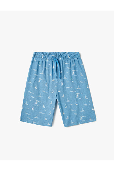 Koton Şort Beli Bağcıklı Baskılı Pamuklu