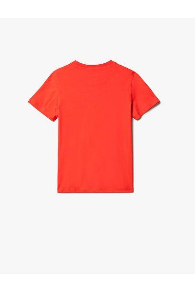 Koton Cotton Short Sleeve T-Shirt - Crew Neck, Slogan Printed