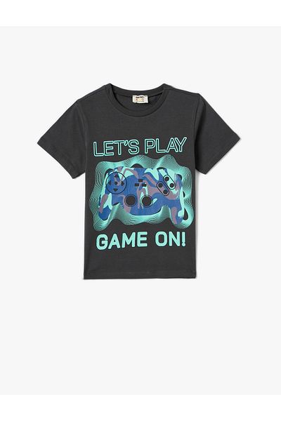 Koton Crew Neck Printed Cotton T-Shirt