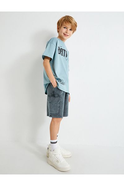 Koton Shorts Washed Pocket Detailed Elastic Waist Cotton