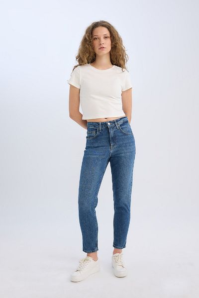 DeFacto Lina Comfort Fit High Waist Ankle Length Jeans Wash-up-Hose E3440AXNS