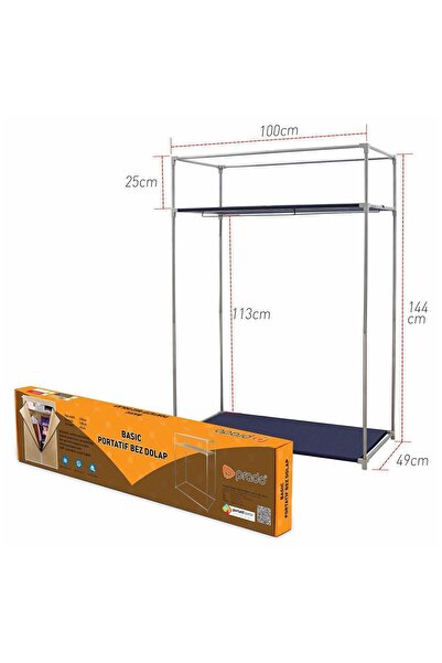 PRADO Basic Çelik Profilli Portatif Bez Dolap Lacivert